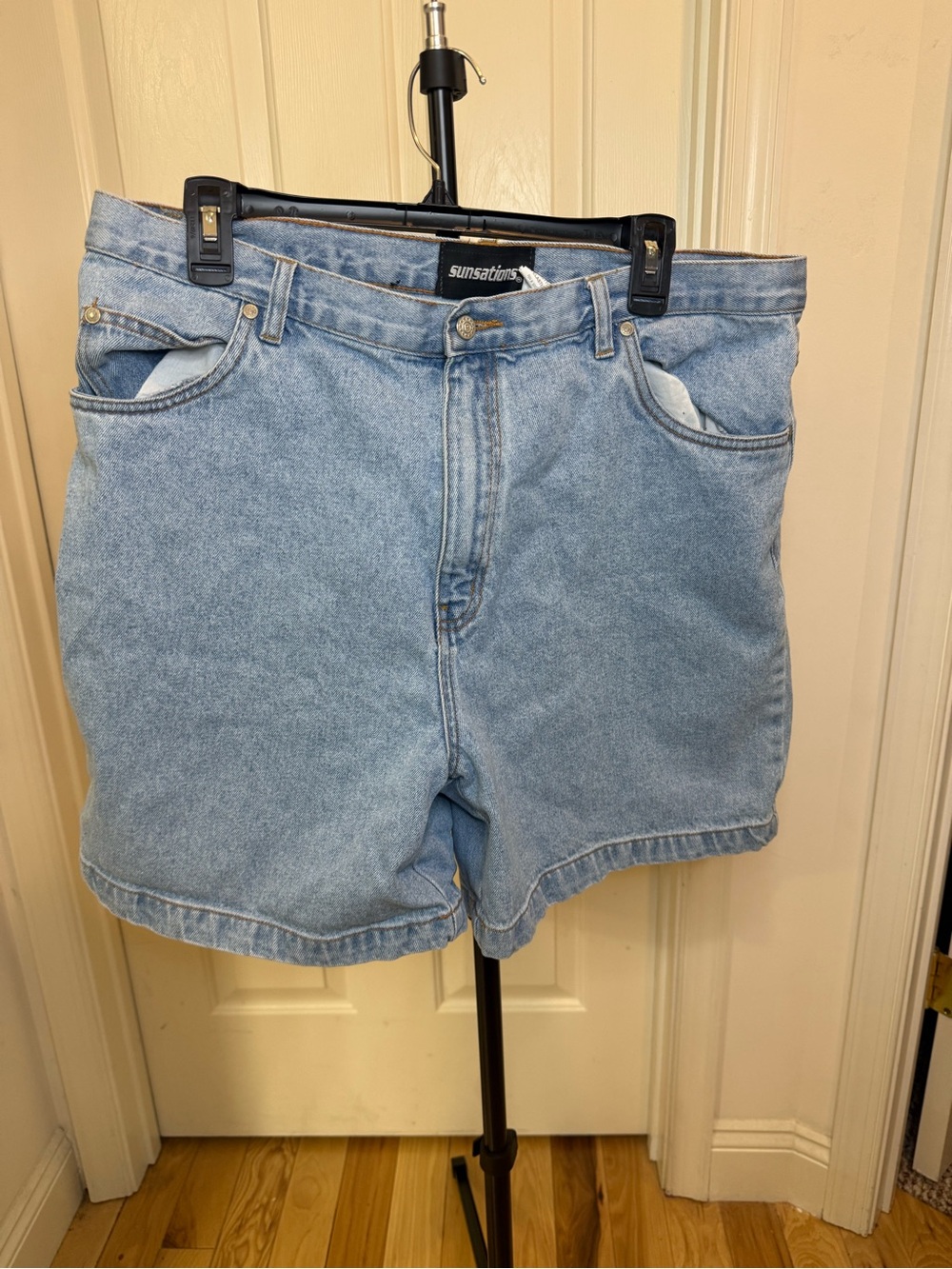 Sunsations Light Blue High-Waist Denim Bermuda Shorts
